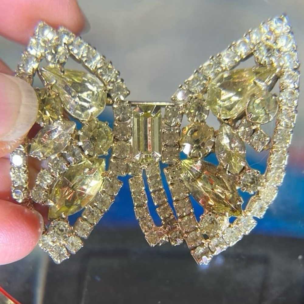 WEISS Rhinestone Bow or Butterfly Pin- Vintage! - image 4