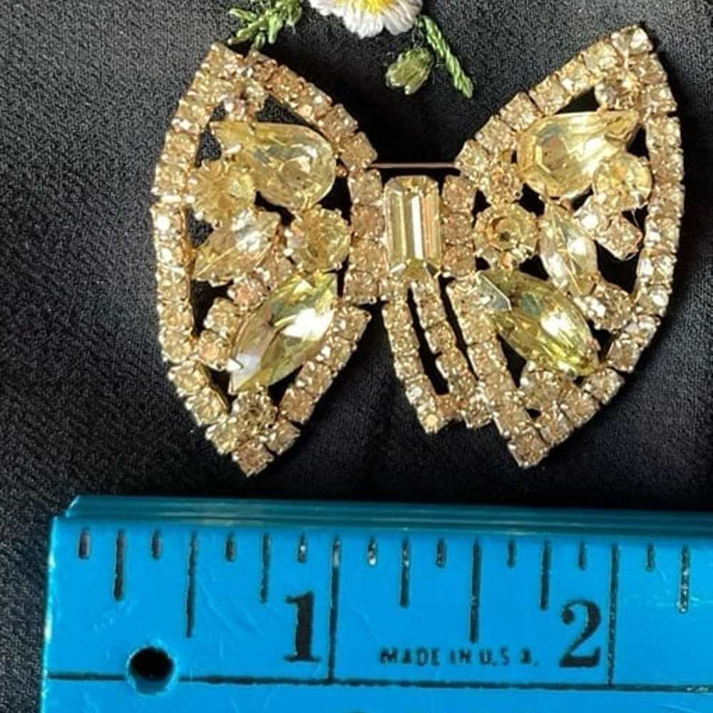 WEISS Rhinestone Bow or Butterfly Pin- Vintage! - image 9