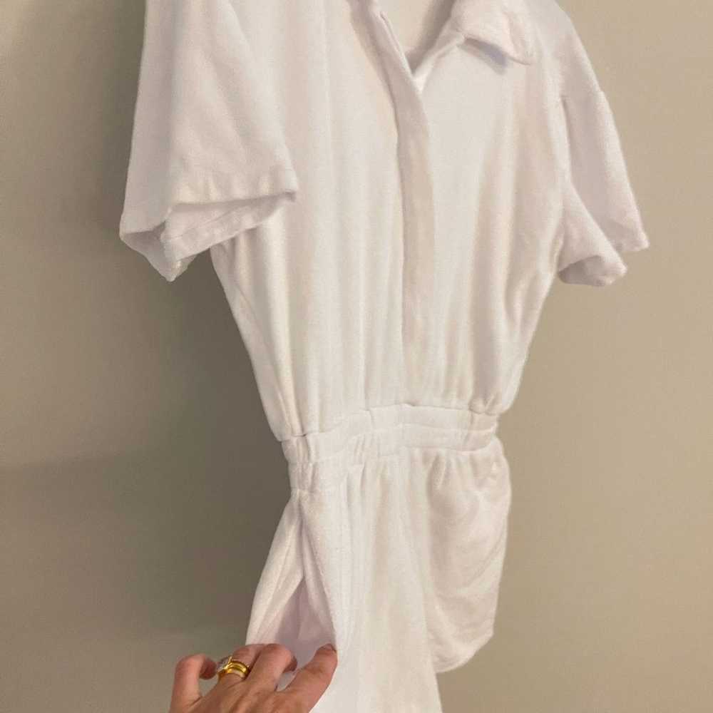 Good American White Terry Romper Collar Size S - image 3