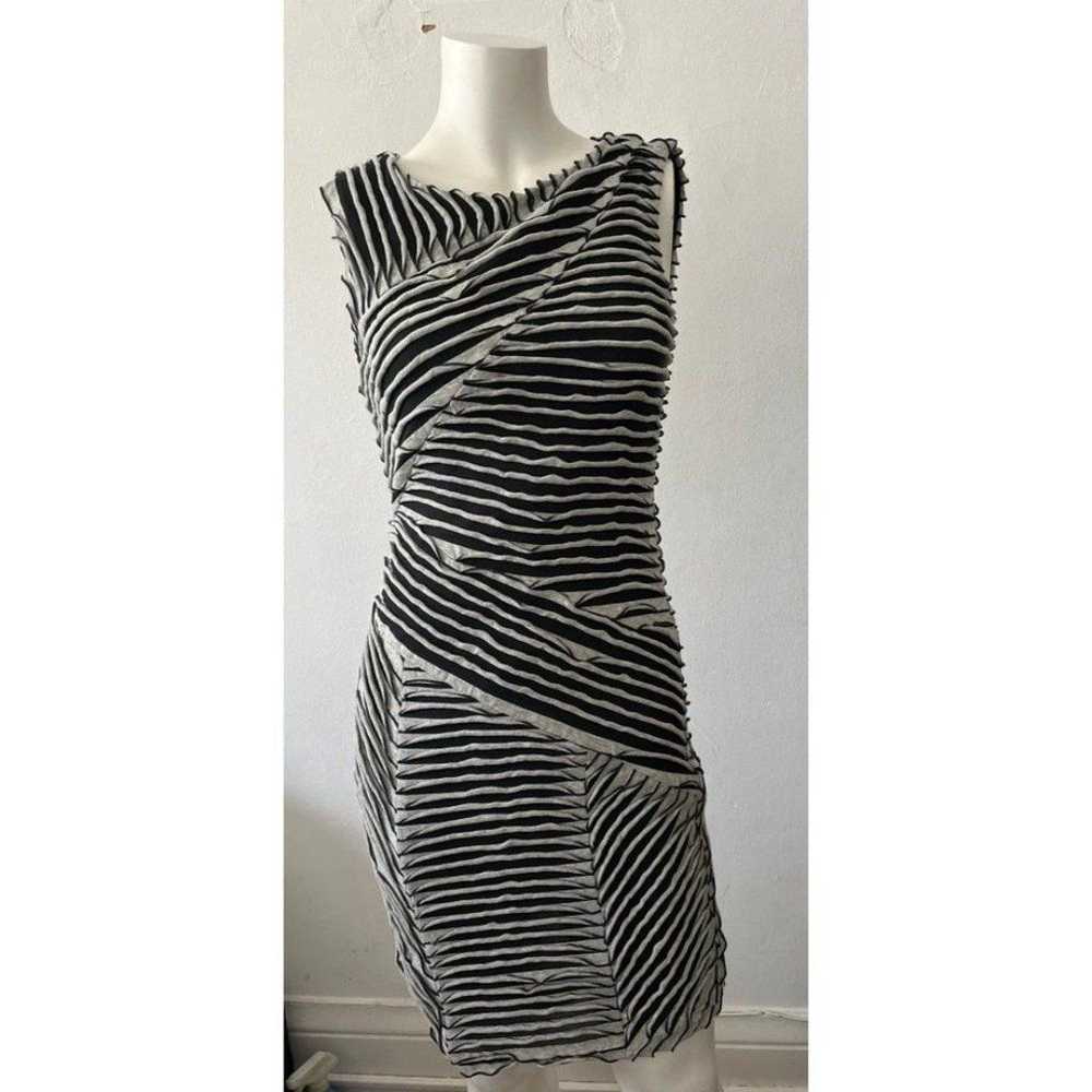 Nicole Miller Studio black grey stripe zebra body… - image 1