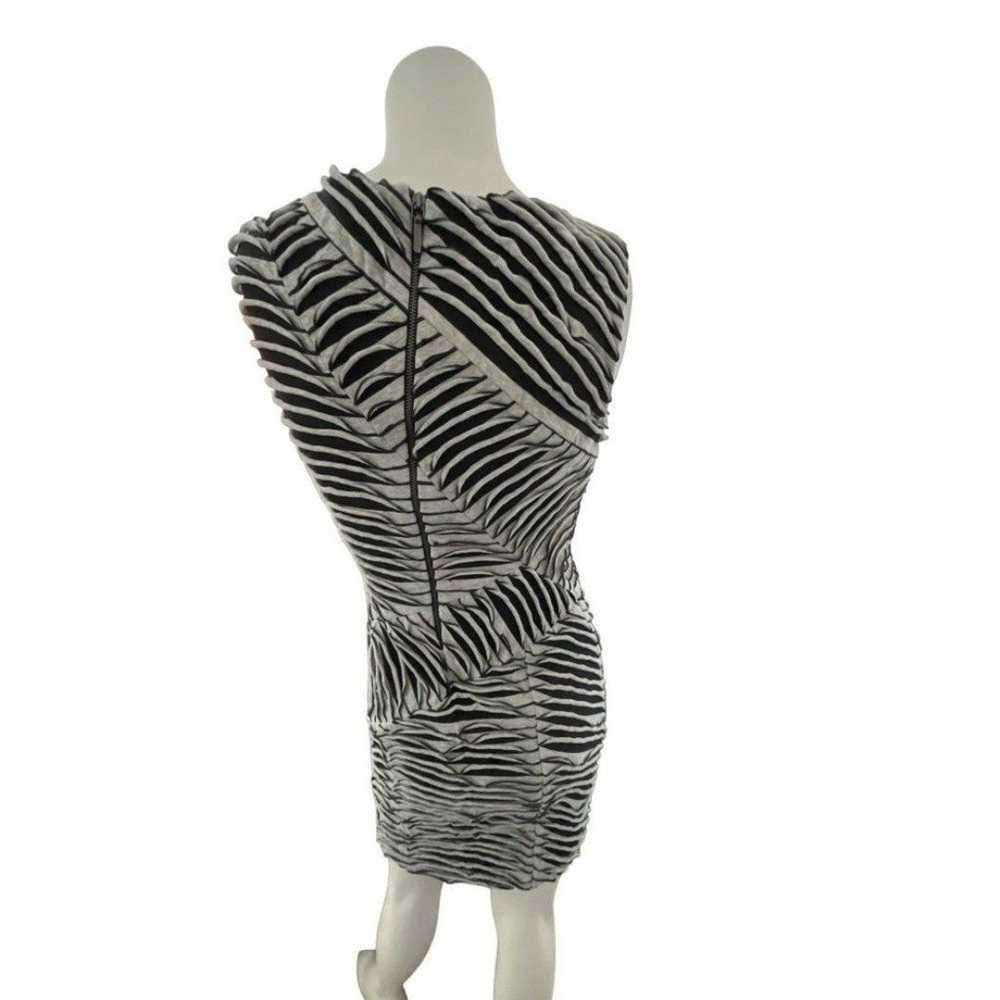 Nicole Miller Studio black grey stripe zebra body… - image 2