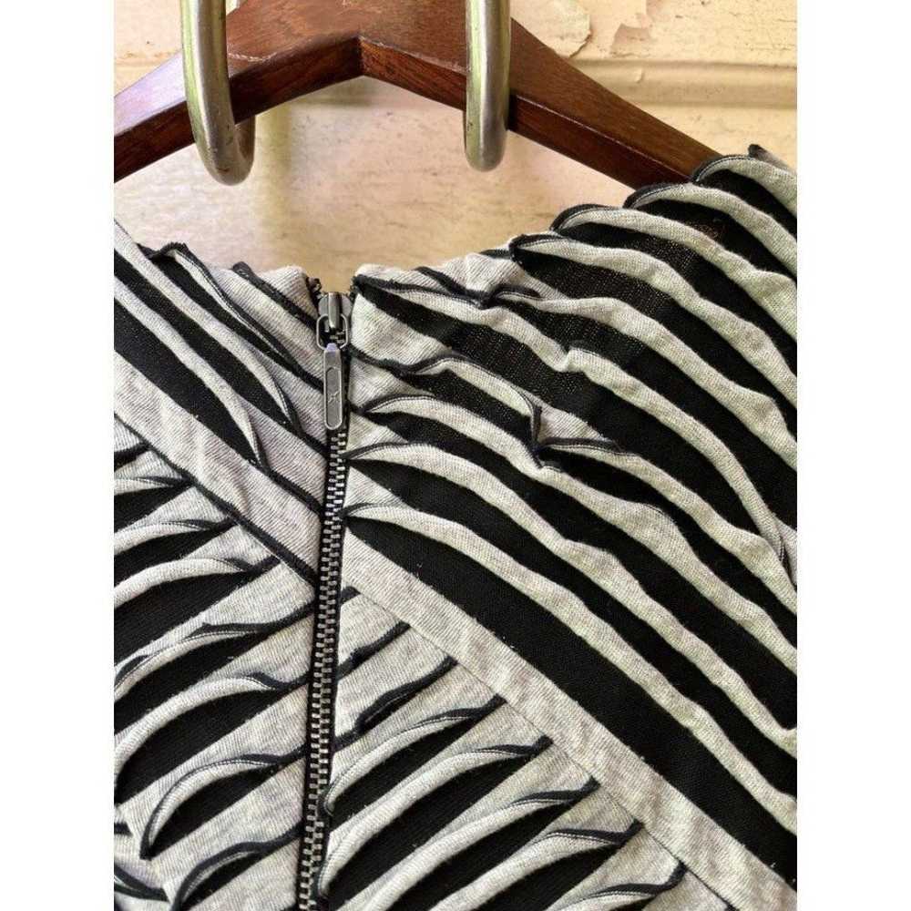 Nicole Miller Studio black grey stripe zebra body… - image 6