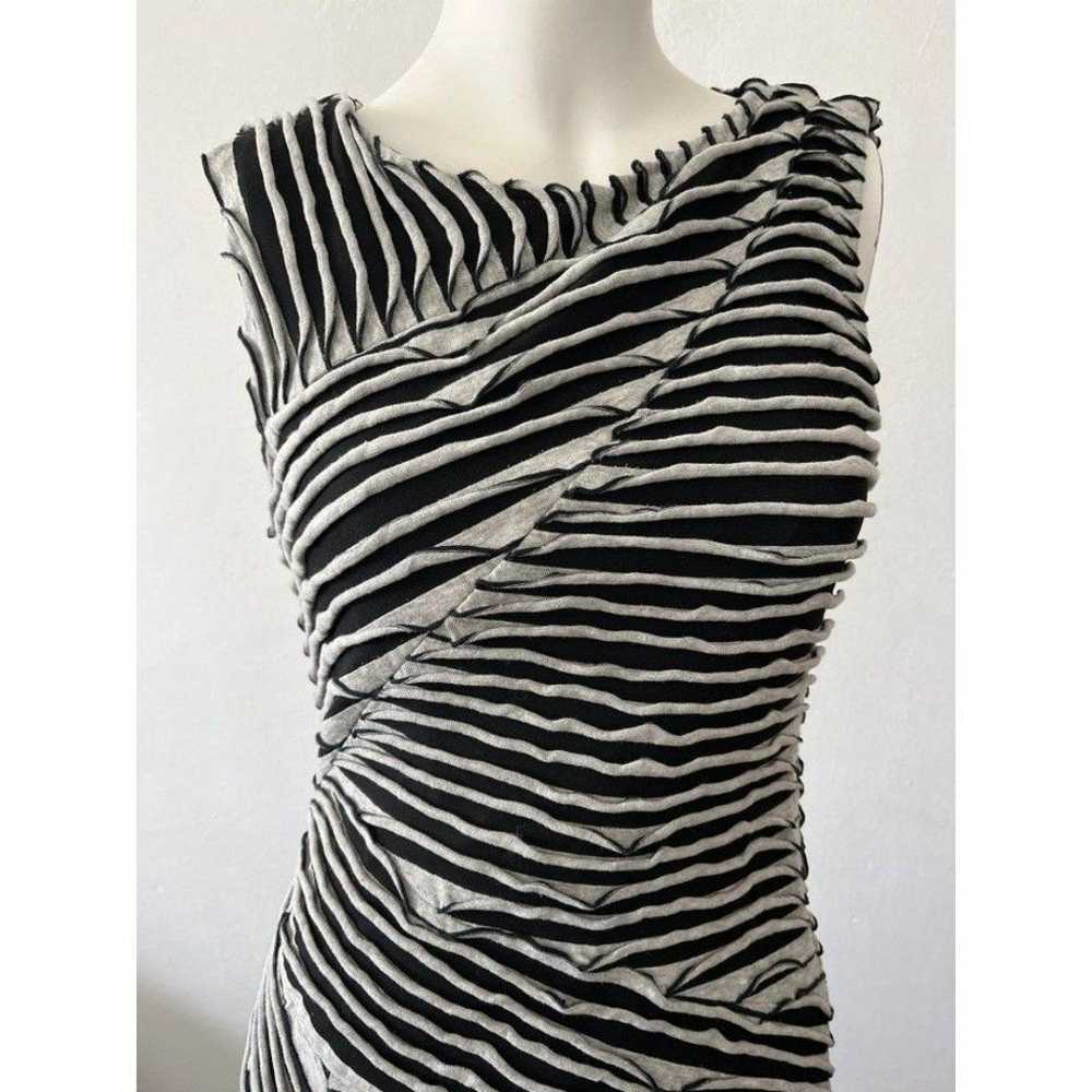 Nicole Miller Studio black grey stripe zebra body… - image 7