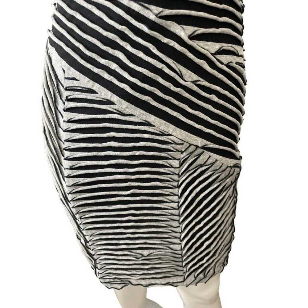 Nicole Miller Studio black grey stripe zebra body… - image 8