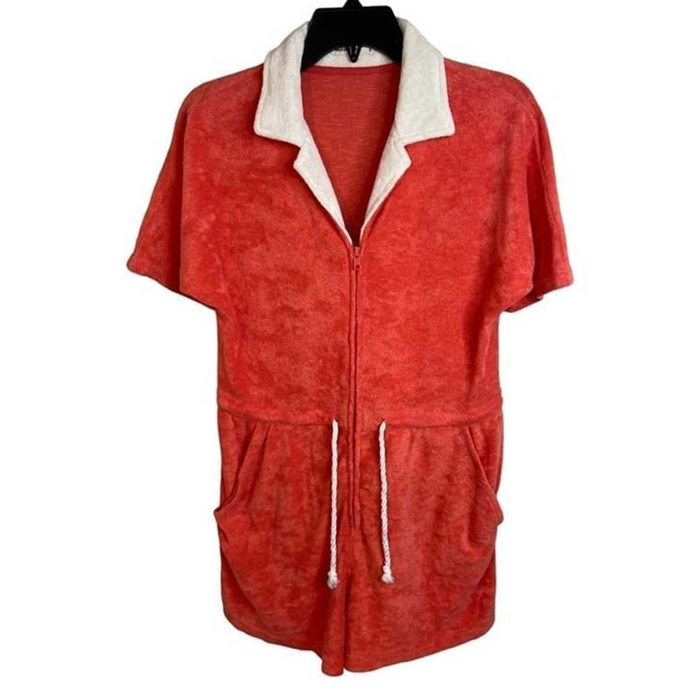 Marine Layer small Terry Put romper orange white … - image 2