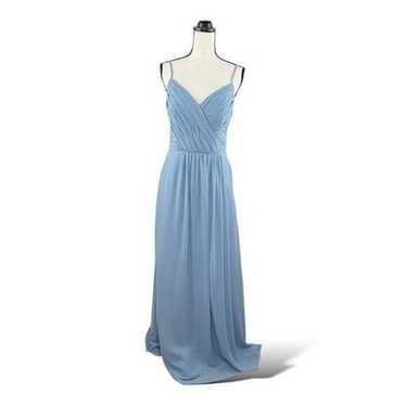 Bill Levkoff Blue V-Neck Bridesmaids Dress 1269 C… - image 1