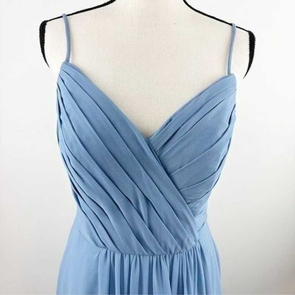 Bill Levkoff Blue V-Neck Bridesmaids Dress 1269 C… - image 4