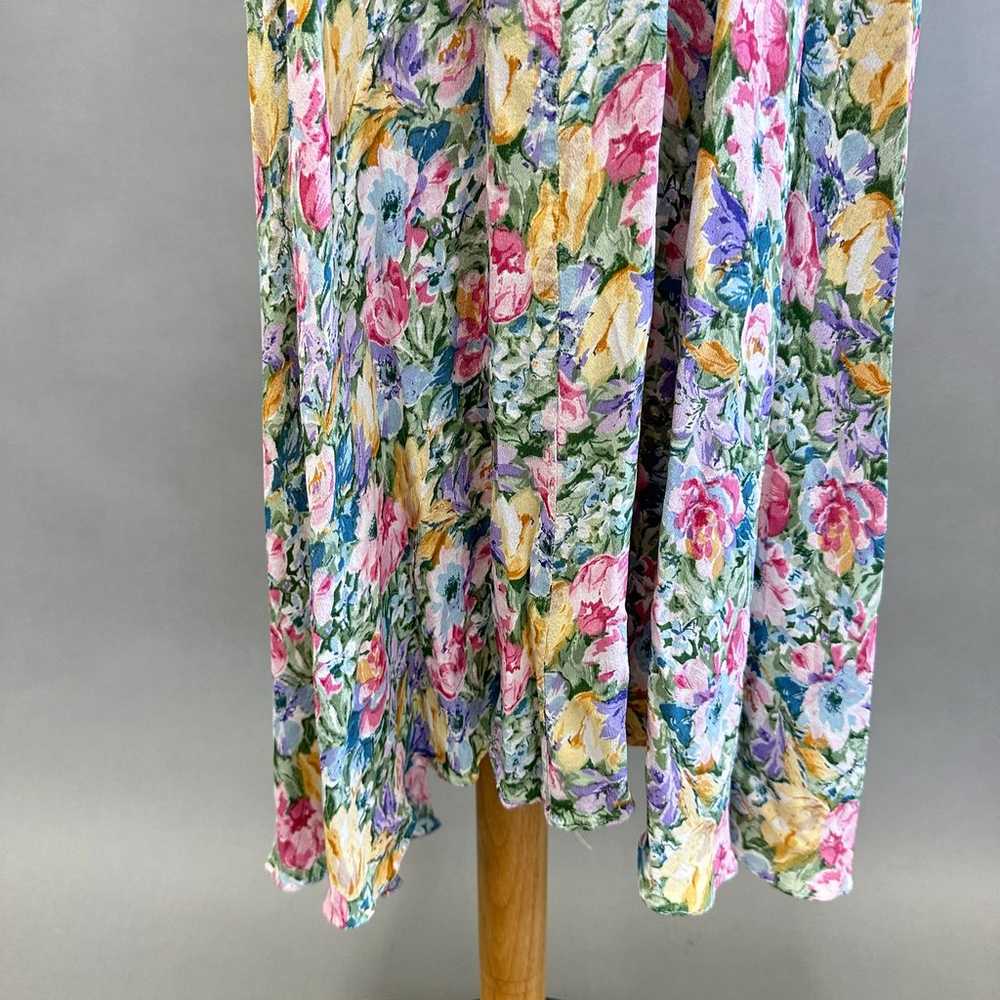 Vintage 90s cottagecore bias cut floral print sho… - image 11