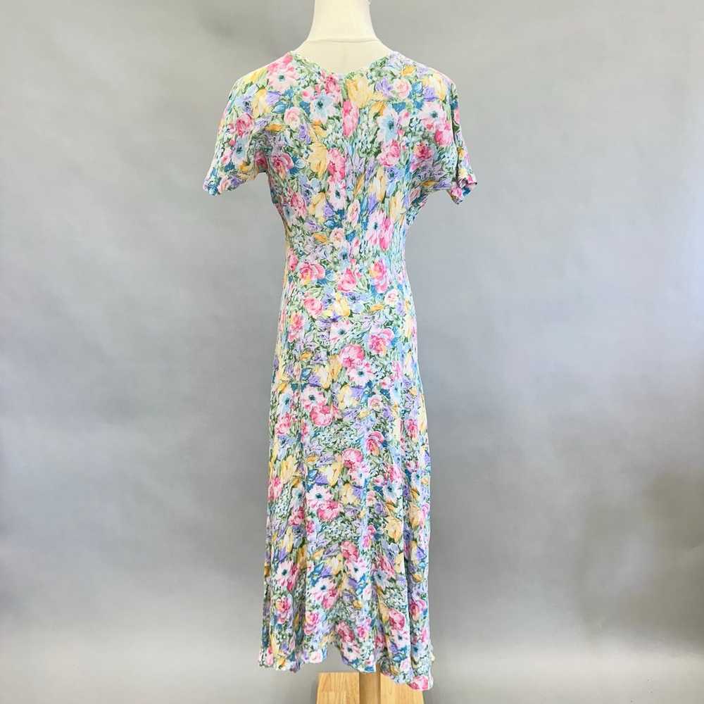 Vintage 90s cottagecore bias cut floral print sho… - image 2