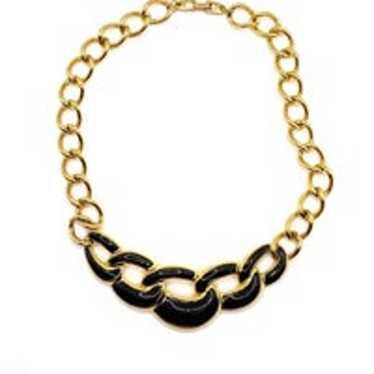 Napier Vintage Necklace Gold Black Tone