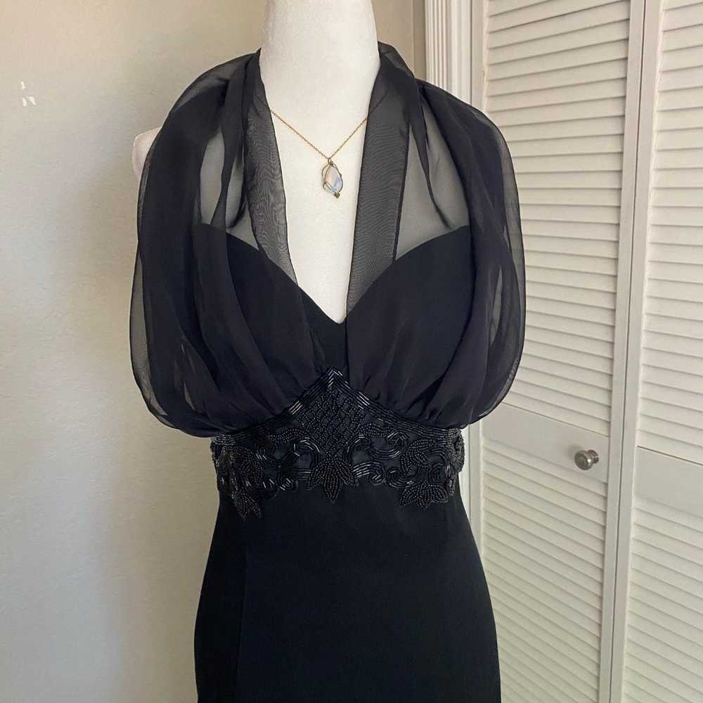 Whimsygoth vintage black beaded formal prom eveni… - image 2