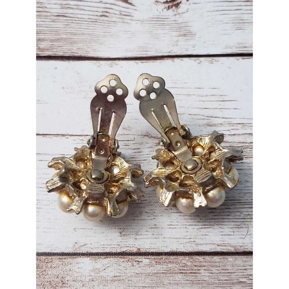 Vintage Kramer Clip On Earrings - Faux Pearl 7/8" - image 5