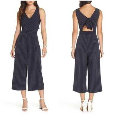 Nordstrom Pinstripe Tie Back Jumpsuit