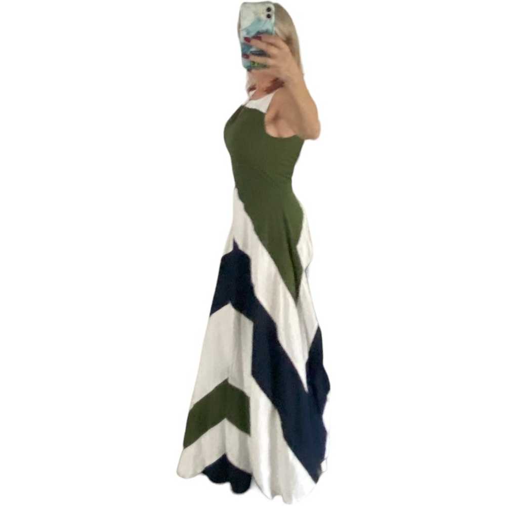 EUC eShakti Green Blue Color blocked Full Skirt S… - image 2