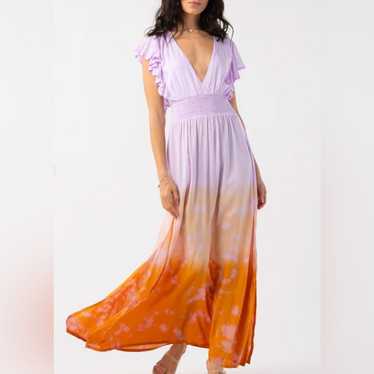 Tiare Hawaii Dahlia Maxi Dress in Violet Rust Ombr