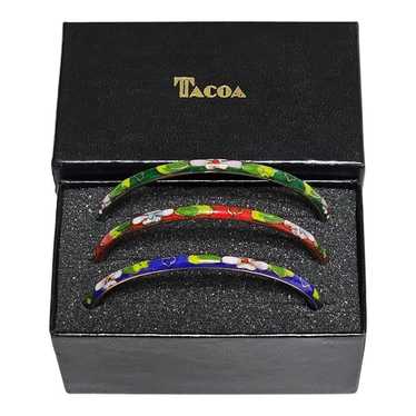 Vintage Tacoa Enameled Cloisonne Bangle Bracelets 