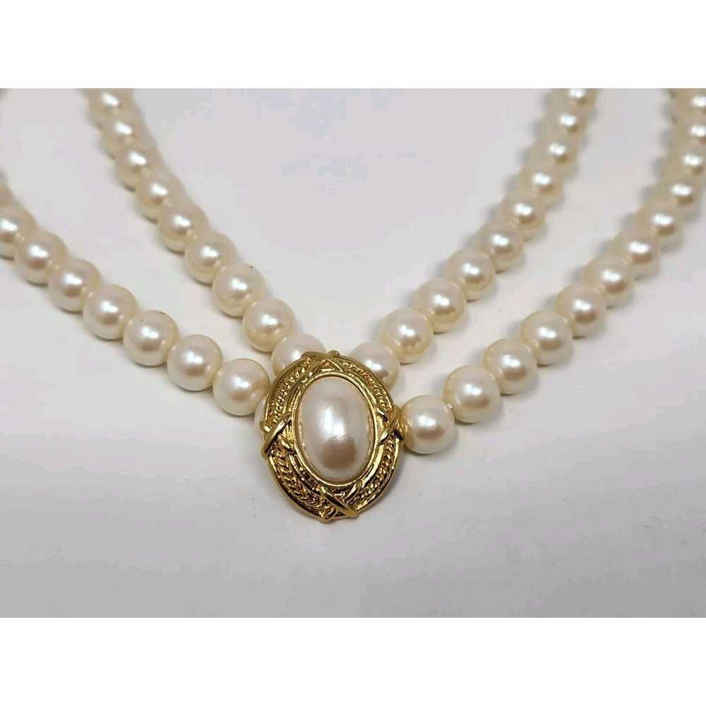 Avon Capitol Style Double Strand Faux Pearl Neckl… - image 10