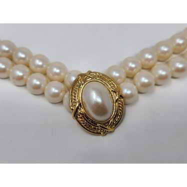 Avon Capitol Style Double Strand Faux Pearl Neckl… - image 1