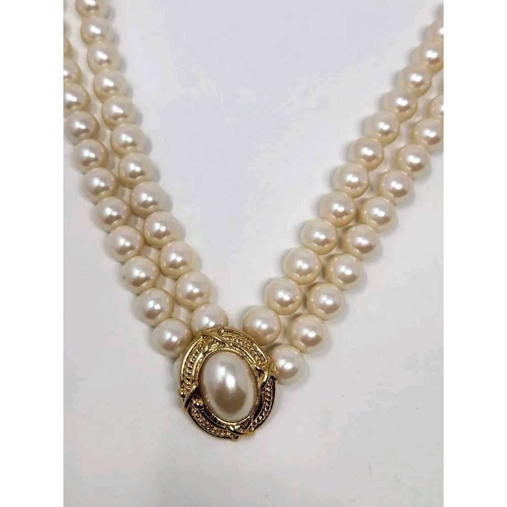 Avon Capitol Style Double Strand Faux Pearl Neckl… - image 2