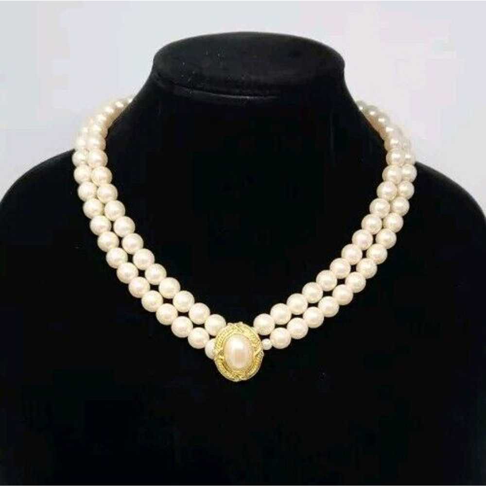 Avon Capitol Style Double Strand Faux Pearl Neckl… - image 3