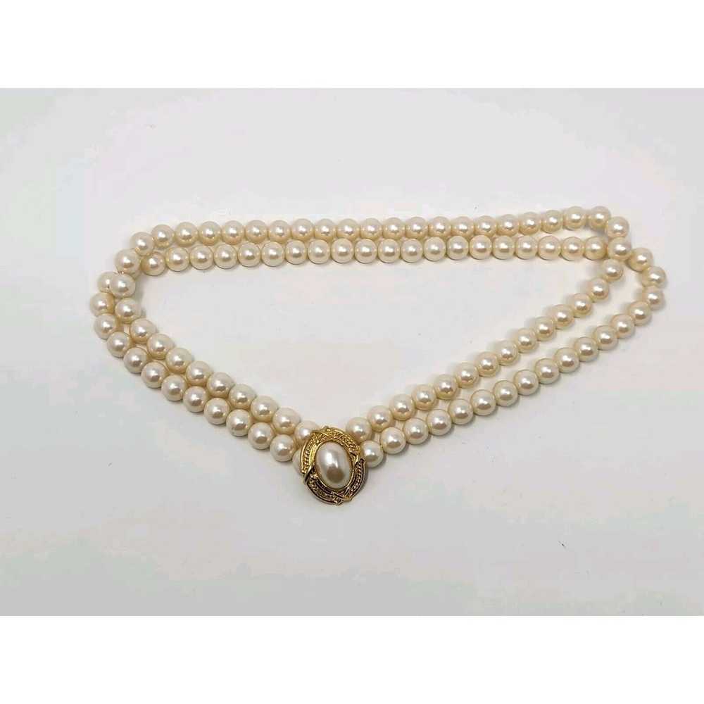 Avon Capitol Style Double Strand Faux Pearl Neckl… - image 5