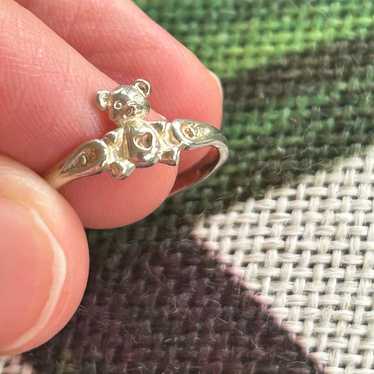 925 sterling silver ring size 4.25  lot d65 teddy… - image 1