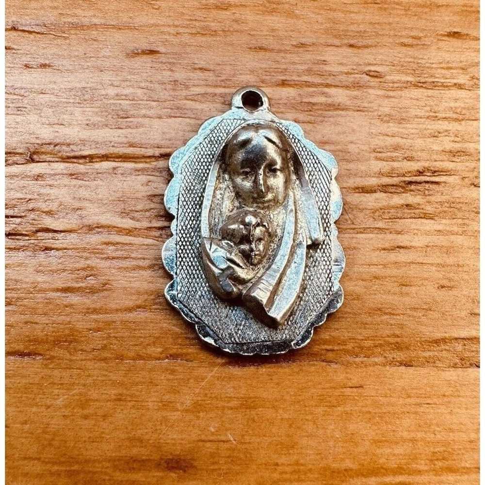 Religious Carved Mother & Baby Oval Sterling Silv… - image 10