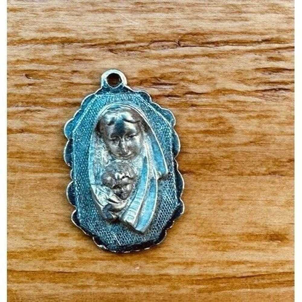 Religious Carved Mother & Baby Oval Sterling Silv… - image 6