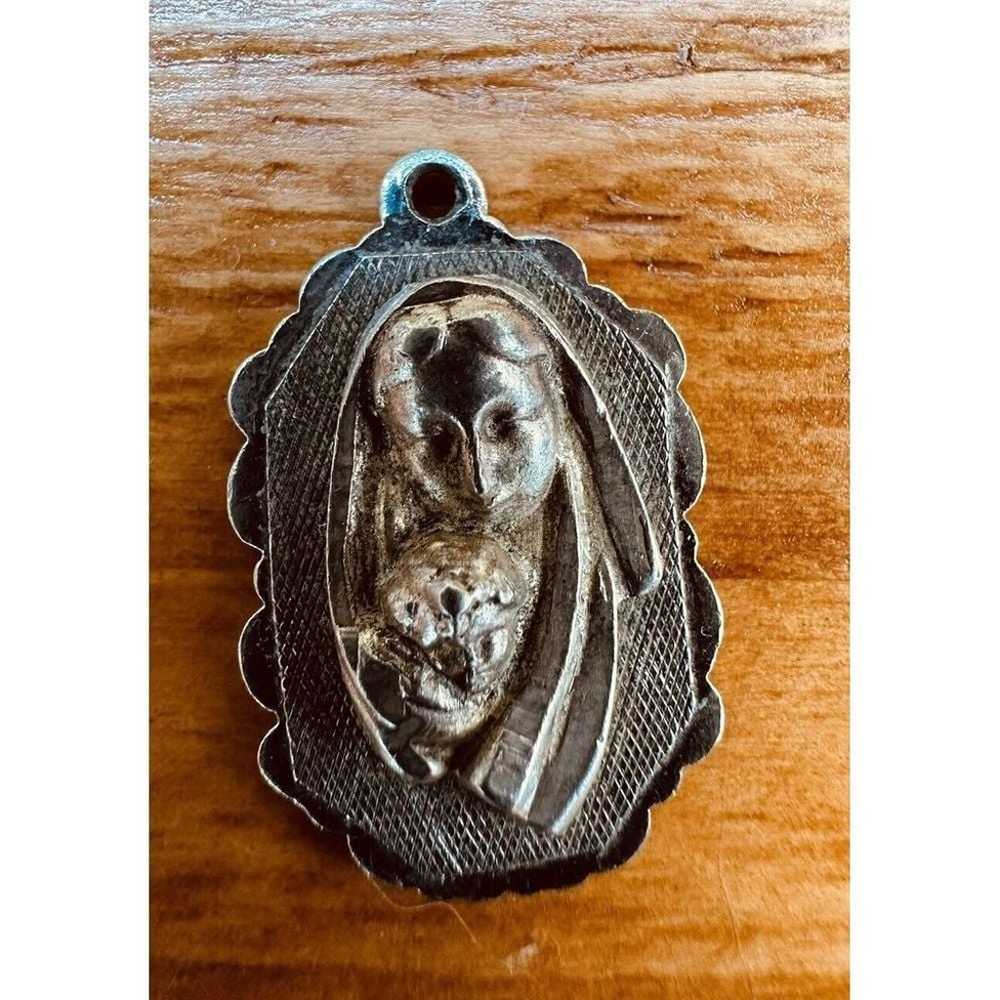 Religious Carved Mother & Baby Oval Sterling Silv… - image 7