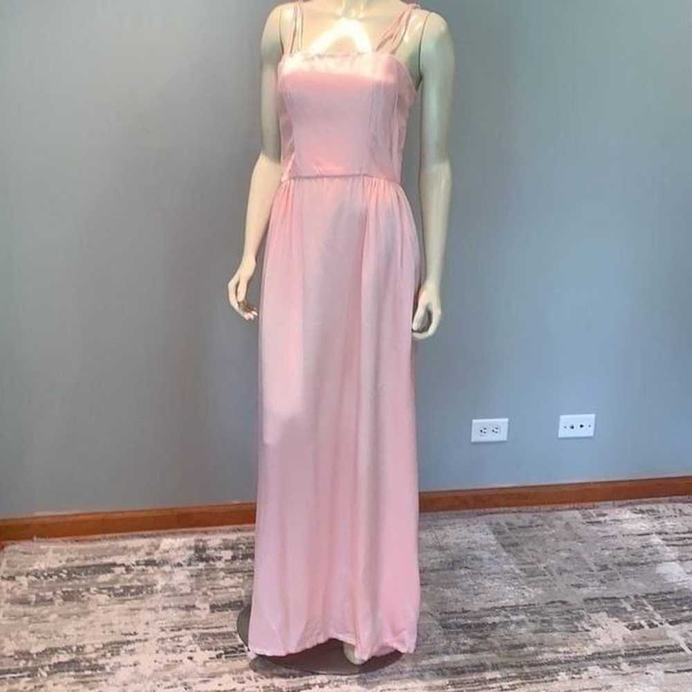 Vintage 60’s 70’s Pink Formal Maxi Dress with She… - image 1