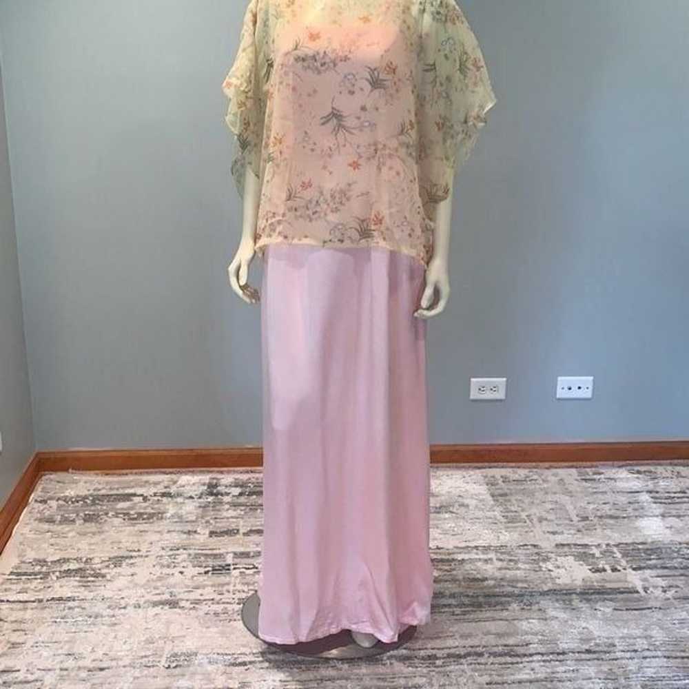 Vintage 60’s 70’s Pink Formal Maxi Dress with She… - image 2