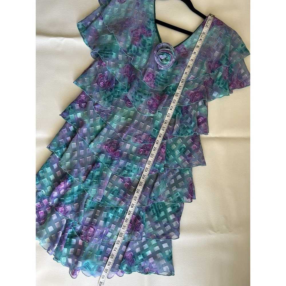 Patra Petites Vintage 80’s Tiered Dress Purple Gr… - image 11