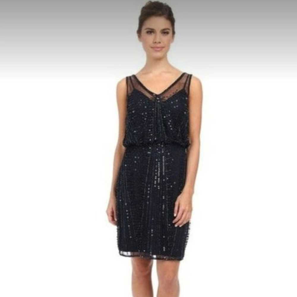 Adrianna Papell Black Sequins Cocktail Dress Size… - image 12