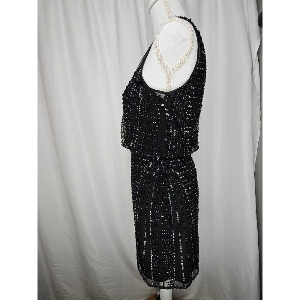 Adrianna Papell Black Sequins Cocktail Dress Size… - image 2