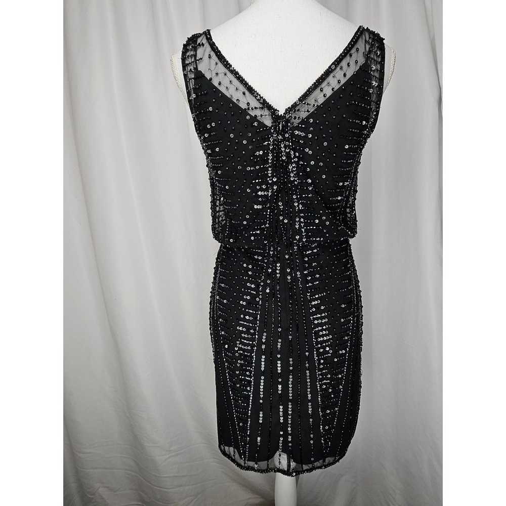 Adrianna Papell Black Sequins Cocktail Dress Size… - image 3