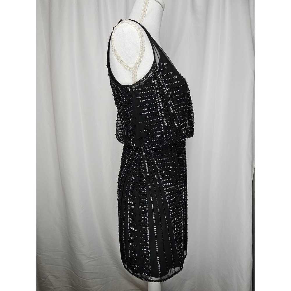 Adrianna Papell Black Sequins Cocktail Dress Size… - image 4