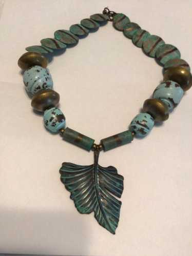 Vintage Verdigris Chunky Necklace