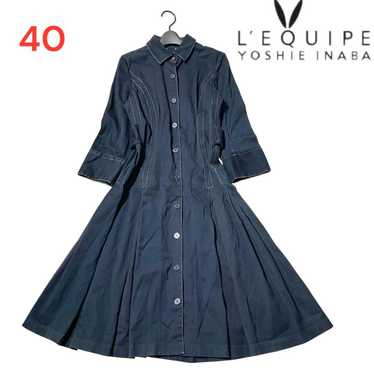 ✨LEQUIPE✨ Yoshie Inaba Stretch Denim Shirt Dress w