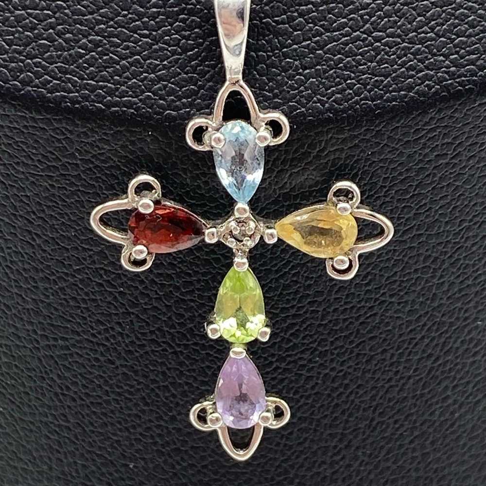 Vintage RSE 925 Sterling Silver Multi Gemstone Cr… - image 6