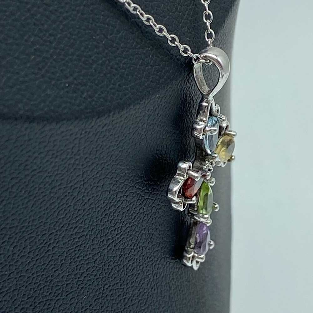 Vintage RSE 925 Sterling Silver Multi Gemstone Cr… - image 8