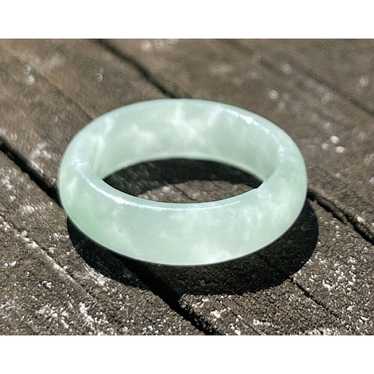 Jade Ring Band Carved Estate Size 7 - image 1