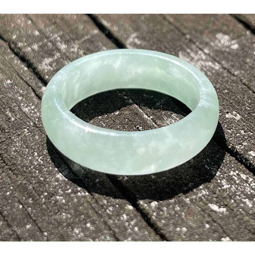 Jade Ring Band Carved Estate Size 7 - image 2