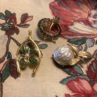 3 Mid Century broaches