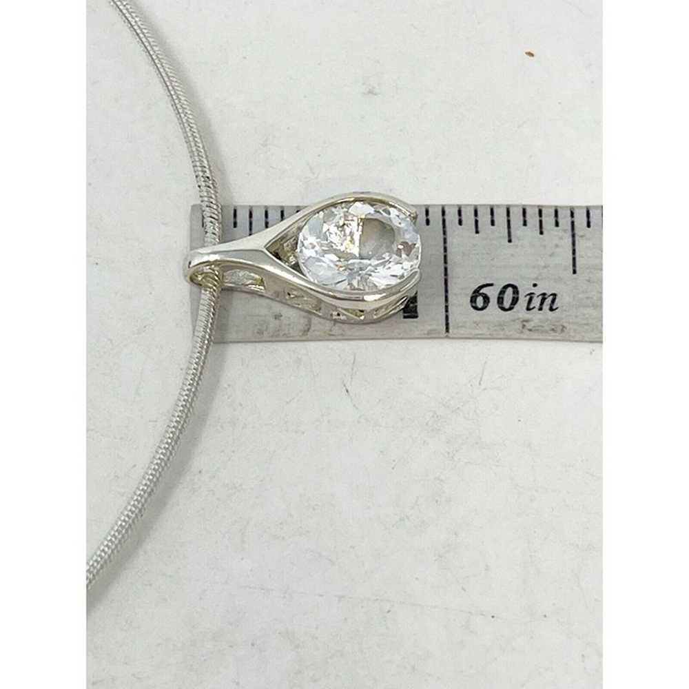 Vintage Han 925 Sterling Silver White Topaz Penda… - image 5