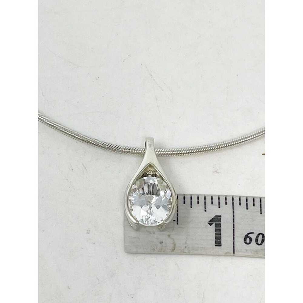 Vintage Han 925 Sterling Silver White Topaz Penda… - image 6