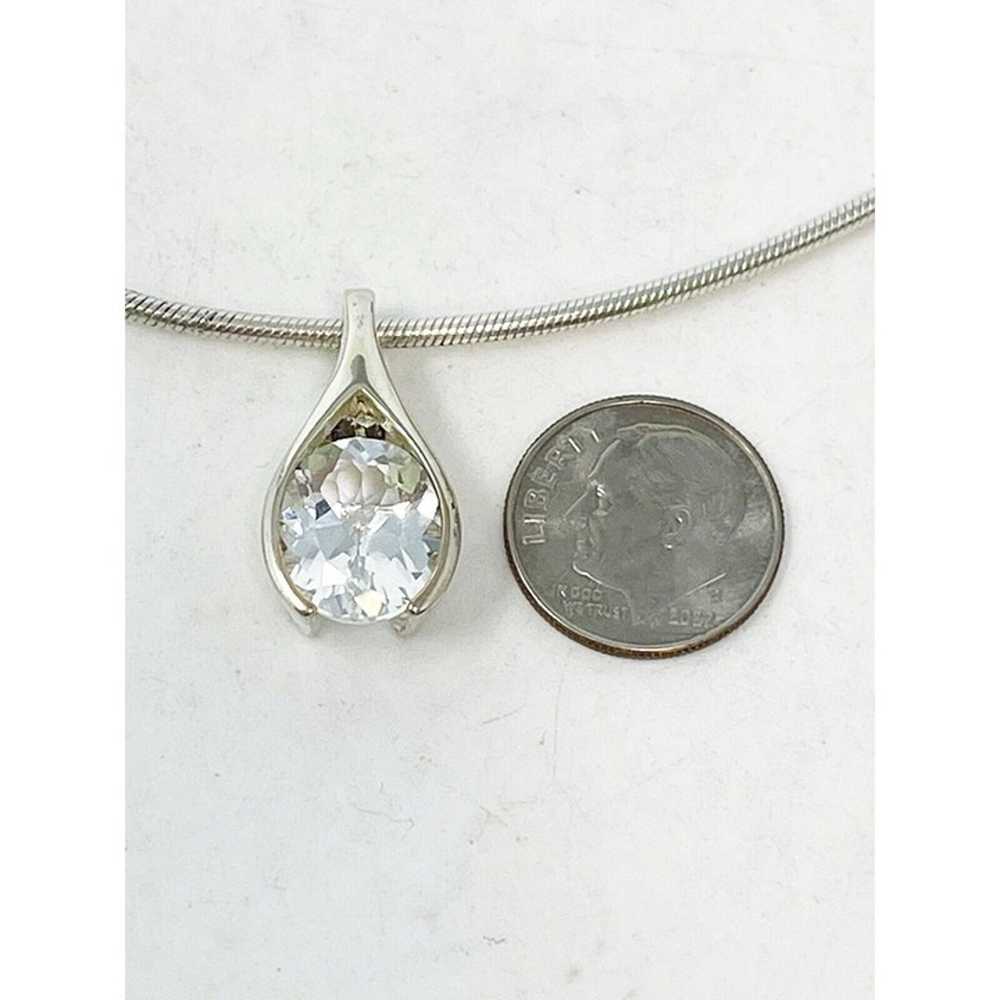 Vintage Han 925 Sterling Silver White Topaz Penda… - image 7