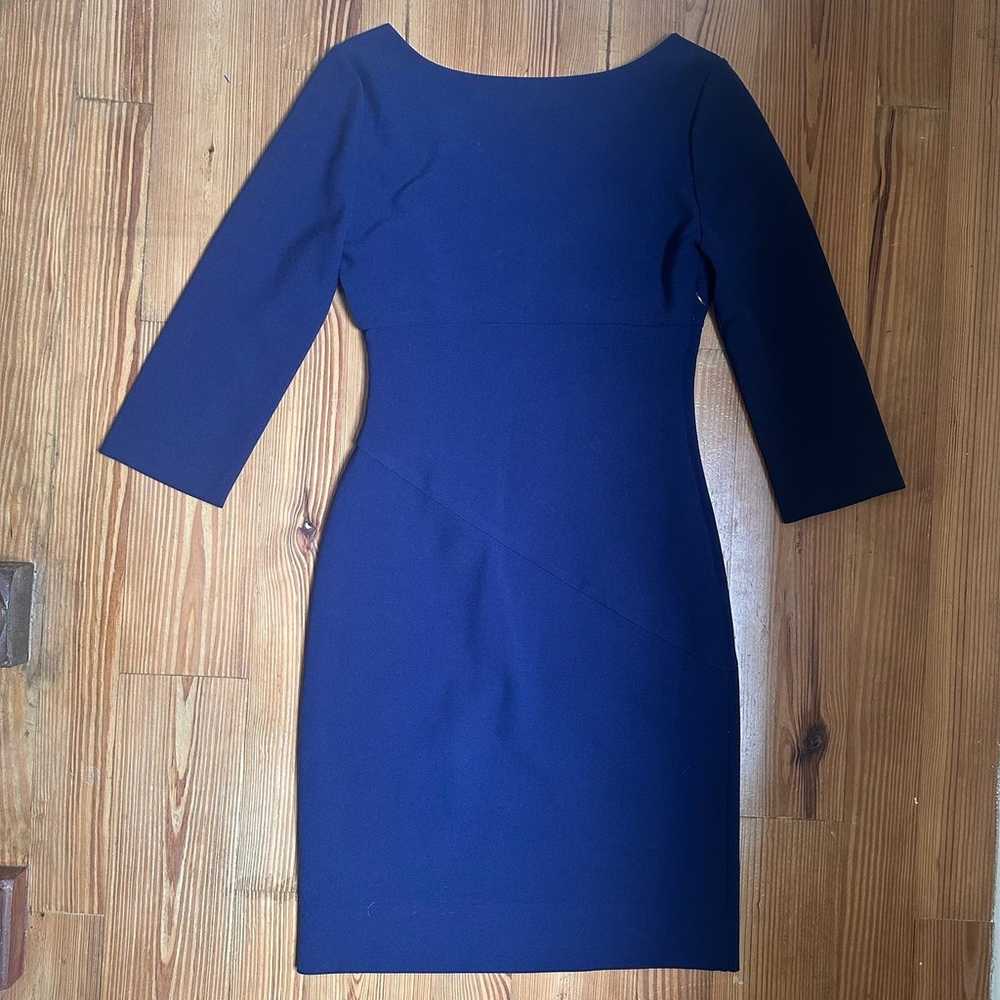 Diane von Furstenberg navy fitted midi dress SIZE… - image 6