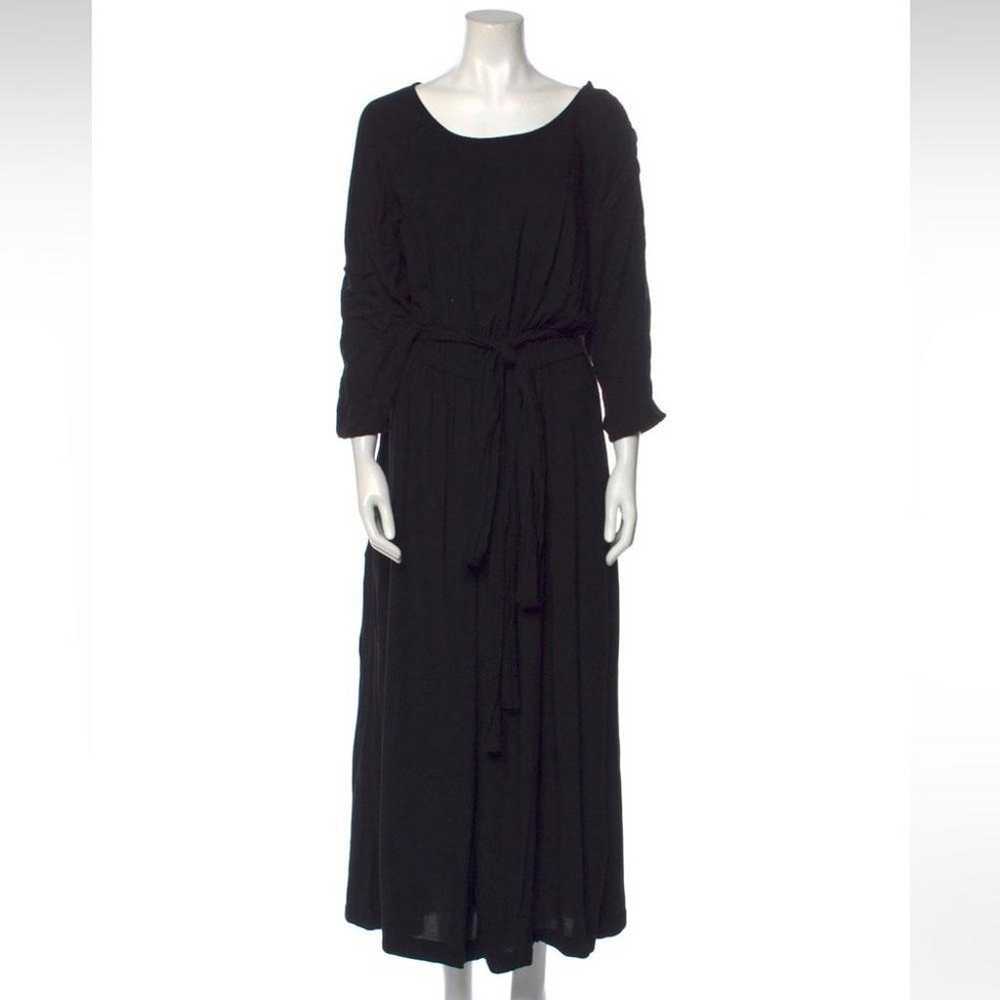 Black crane S linen jumpsuit - image 1