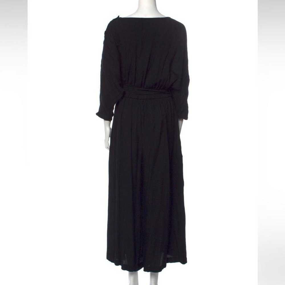 Black crane S linen jumpsuit - image 2