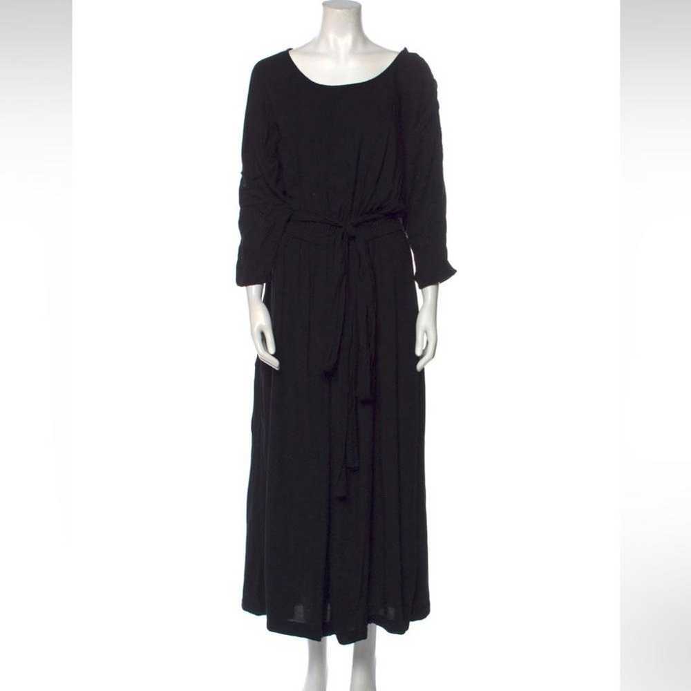 Black crane S linen jumpsuit - image 4